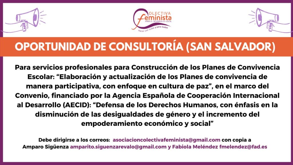 Consultoría para elaboración y actualización de los Planes de convivencia