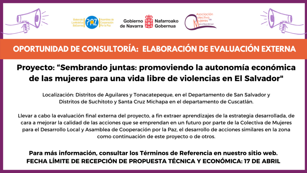 Oportunidad de consultoría: elaboración de evaluación externa